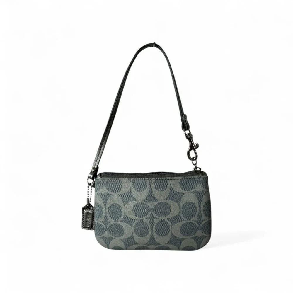 Coach Mini Signature Demi Bag/ Wristlet in Pewter Gray
